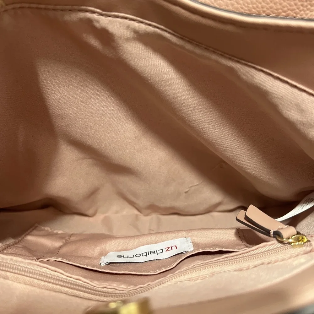 Liz Claiborne Large Light Pink  Faux‎ Leather Tote Purse Excellent Condition